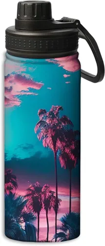 Miniatura 23 de Botellas de agua aisladas de 18 onzas, con estampado de mal de ojo, botella de agua deportiva aislada de doble pared a prueba de fugas, taza térmica