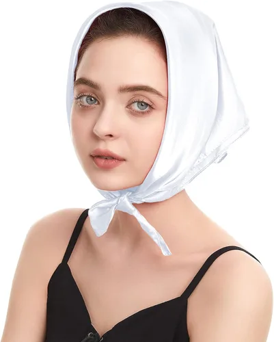 Miniatura 2 de Zando Bufanda de seda cuadrada de gasa de color sólido, bufandas retro para mujer, bufandas para el cuello, bufanda, monedero, bufanda