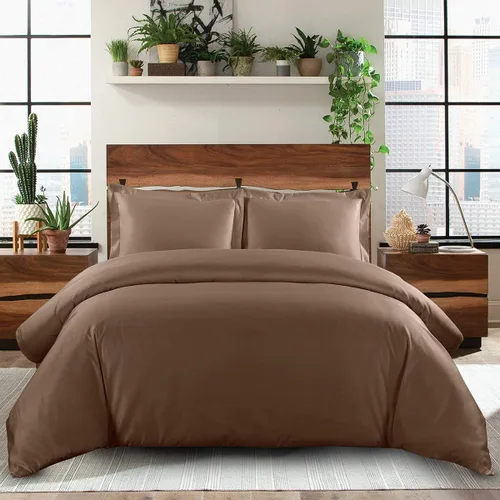 Miniatura 3 de Royal Hotel Bedding Funda de edredón de 500 hilos, 100% algodón, cierre de botón, suave y fresco, juego de funda de edredón de 2 piezas, tamaño Negro