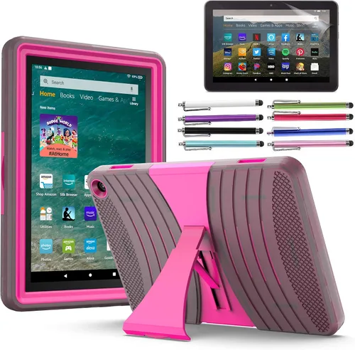 Miniatura 7 de EpicGadget Funda híbrida resistente para Amazon Fire HD 8 / Fire HD 8 Plus (12ª generación, lanzada en 2022) con función atril + 1 protector