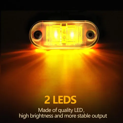 Miniatura 4 de Tallew 10 luces LED de remolque de 2.5 pulgadas, 2 diodos, impermeables, para remolque, marcador lateral, señal ovalada, luces de circulación