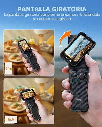 Miniatura 6 de SJCAM C400 4K Travel Vlogging Cámara con tarjeta de 256 GB, cámara corporal de grabación 7H para creadores de YouTube, estabilizador de 6 ejes