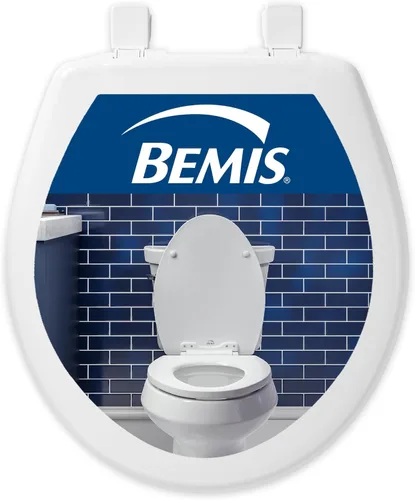 Miniatura 11 de BEMIS 1500EC 390 - Asiento de inodoro con bisagras Fácil Limpia & Cambia, madera esmaltada duradera y anodizada, diseño alargado, color blanco