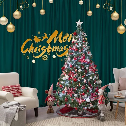 Miniatura 4 de MYSKY HOME Cortinas de 10 pies x 10 pies Verde Cazador Cortinas de Fondo para Fiestas Bodas Escenario Cortinas con Bolsillo para Barra Cortinas