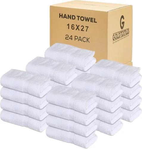 Miniatura 20 de GOLD TEXTILES Juego de toallas de baño prémium (paquete de 12, 27 x 54 pulgadas), 100% algodón hilado en anillo, para hotel, spa, suaves y Blanco