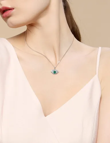 Miniatura 3 de Richapex Evil Eye Necklace for Women 18K Silver Plated Necklace Pure Crystal Eye Pendant Protection Necklace Ojo Turco Turkish Amulet Luck Gifts