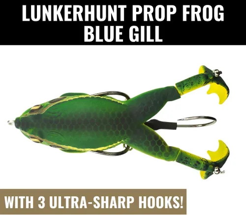 Miniatura 2 de LUNKERHUNT - Cebo de rana para pesca de lubina Rana de cuerpo suave y hueco sin enganches para pesca de lubina y trucha Señuelo de rana realista