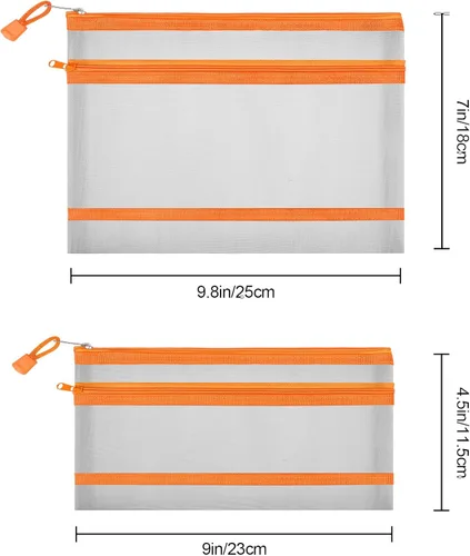 Miniatura 7 de 12 bolsas de malla de nailon con cremallera, bolsas de malla para cosméticos, bolsas de maquillaje, estuche de lápices, bolsas de viaje multiusos 2