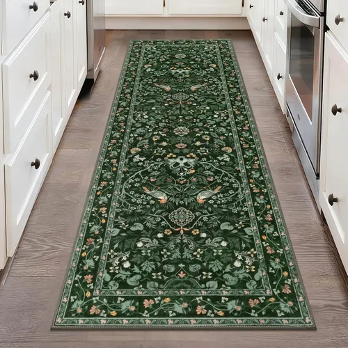 Miniatura 113 de HEBE Alfombra Pasillo 2'x10' Lavable Vintage Desgastada Alfombras de Área Antideslizante Alfombra de Lavandería Boho Alfombras de Piso para Pasillos