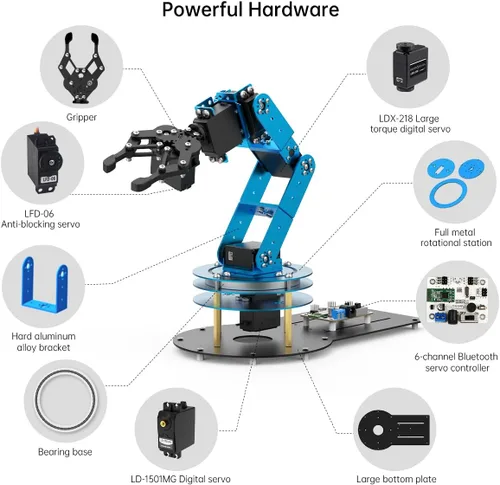 Miniatura 6 de LewanSoul Kit de brazo robótico 6DOF brazo de robot de programación con 5 servo, mango, garra mecánica y más, control de aplicación de software