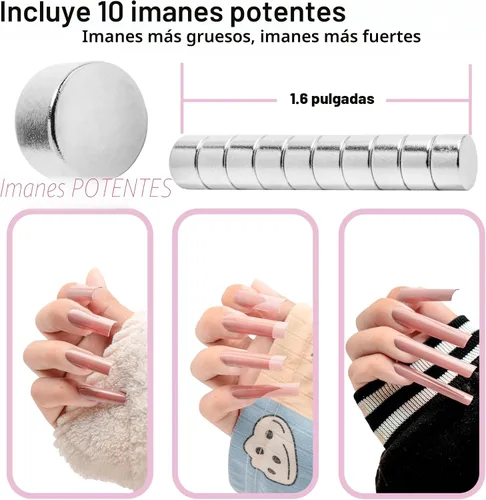 Miniatura 6 de Yaya - Cortaúñas postizas acrílicas con imanes, cortadores de uñas para puntas de uñas, cortador de puntas de uñas con medición de longitud