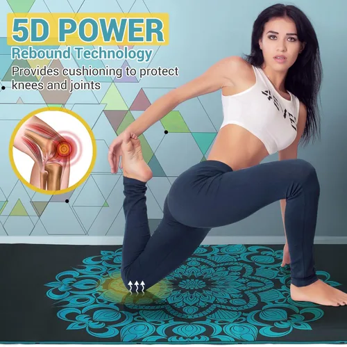 Miniatura 6 de Avoalre - Esterilla de yoga plegable, 72"x 32"x 0.24" extra ancha, antideslizante, para ejercicio, fitness, yoga, esterilla de pilates de alta