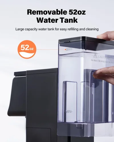 Miniatura 3 de Cafetera para café caliente y helado con configuración fuerte, cafetera de una sola porción para cápsulas K-Cup y café molido, tanque de agua Negro