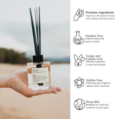 Miniatura 4 de Duša Baies Difusor de varillas perfumadas y varillas – Fragancia esencial para el hogar de 5 onzas líquidas para baño, oficina y espacios de estar