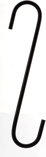 Paquete de 6 ganchos colgantes de metal negro de 8 pulgadas en forma de S para utensilios de cocina, ollas, utensilios, plantas, toallas,