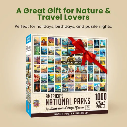 Miniatura 7 de MasterPieces National Parks Maps - Rompecabezas de 1000 piezas para adultos, familia o jóvenes - Parques Nacionales de Estados Unidos por Anderson