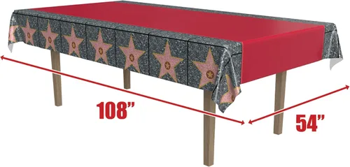 Miniatura 2 de Beistle Mantel de mesa con diseño de estrella roja de plástico Hollywood para fiesta, noche de cine y premios, decoración de mesa para banquetes