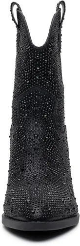 Miniatura 3 de Trary Botas vaqueras occidentales para mujer, puntera puntiaguda, tacón bajo, botas de tobillo de meter, botas de vaquero de moda para conciertos