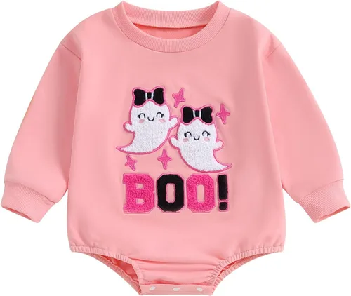 Miniatura 62 de FYBITBO Traje de Halloween para recién nacido, niña y niño, espeluznante temporada, mameluco con burbujas para otoño, Halloween, ropa de bebé