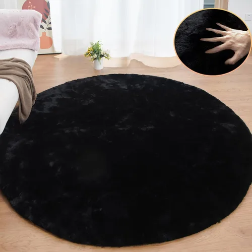 Miniatura 47 de ORINOVA Alfombra de felpa marrón claro beige de 8 x 10 pies para sala de estar, alfombra bohemia esponjosa de piel de conejo grande para dormitorio