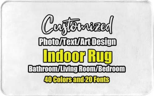 Miniatura 48 de sophiehome Customzied - Alfombras de baño con imagen de texto, alfombra de franela personalizada para interiores para el hogar, dormitorio, baño
