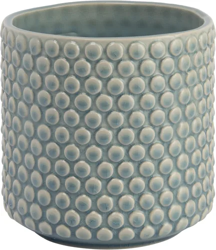 Miniatura 14 de Bloomingville Maceta de cerámica – Maceta negra de 5 pulgadas con lunares – Maceta moderna de cerámica con esmalte agrietado – Sin agujeros