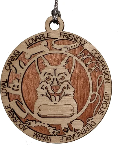Miniatura 84 de Adorno de Navidad personalizado de madera para perro de 3 pulgadas, nombre y texto personalizables, hecho a mano en Estados Unidos, diseño de corte