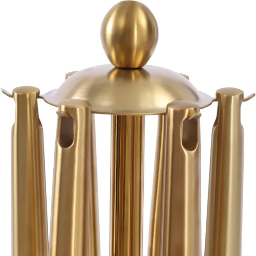 Miniatura 7 de Juego de utensilios de cocina dorados de 7 piezas con soporte, utensilios de cocina de acero inoxidable, herramientas de cocina de metal, juego