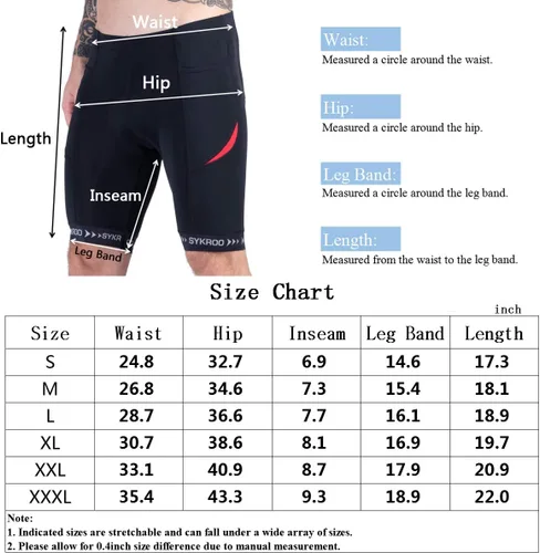 Miniatura 7 de Cycle Shorts Men Padded Bicycle Riding Pants Bike Biking Clothes Accessories Pockets UPF 50+
