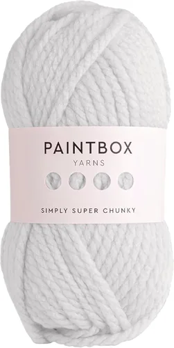 Paintbox Yarns Simply Super Chunky Yarn - Hilo grueso de 3.53 onzas, 66 yardas, lana blanca para ganchillo o tejer, suave, acogedor para mantas,