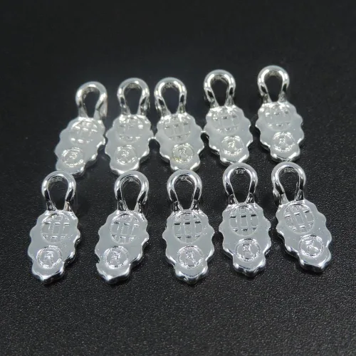 100 piezas de pegamento chapado en plata para colgar en la fianza de aretes o raspaduras y colgantes de cristal, conectores de joyería