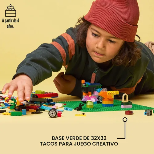 Miniatura 2 de LEGO Placa base verde clásica, base cuadrada de 32 x 32 pulgadas para construir, jugar y mostrar creaciones de ladrillos, ideal para paisajes