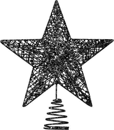 Miniatura 9 de URATOT Adorno Superior de Árbol de Navidad con Purpurina de Metal, Estrella de Alambre Hueca para la Punta del Árbol de Navidad para Decoración
