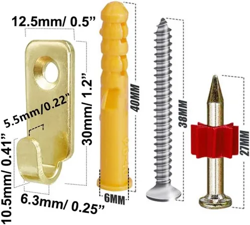 Miniatura 2 de 10 piezas de ganchos en J resistentes en forma de J de acero inoxidable 304 montados en la pared, mini gancho en J para marcos de fotos de espejo