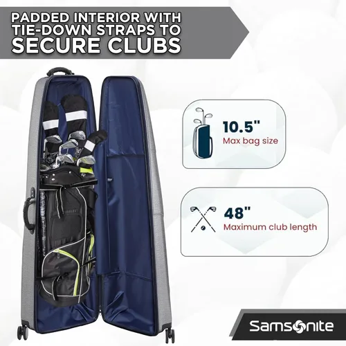 Miniatura 2 de Samsonite Tour Deluxe - Funda rígida para golf, bolsa de viaje de golf, carcasa ABS ligera y duradera, ruedas multidireccionales de 360 grados