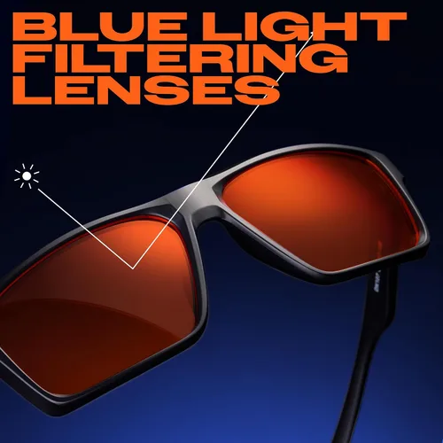 Miniatura 4 de Titan - Lentes de juego anti luz azul para hombre, protección UV400, bloqueo de luz azul para computadora, fatiga ocular Negro