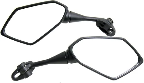 Miniatura 3 de 1 par de espejos de motocicleta de bicicleta deportiva con aspecto de fibra de carbono compatible para 2007 Kawasaki ZZR600