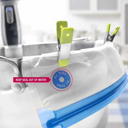 Miniatura 5 de VICARKO 30 bolsas con cremallera al vacío, bolsas selladoras al vacío, almacenamiento de alimentos, bolsas reutilizables, con doble capa, sin BPA