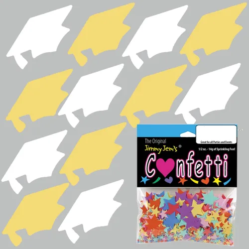 Miniatura 96 de Confetti Grad Cap Negro, Azul Marino Combo - 2 bolsas de media onza (1 oz)