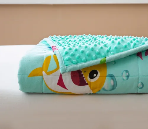 Miniatura 5 de Sivio - Manta con peso de 5 libras, súper suave terciopelo de cristal y puntos Minky con patrones de dibujos animados reversibles, mantas pesadas