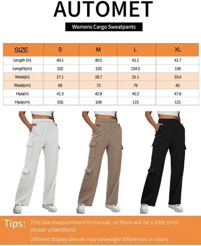 Miniatura 7 de AUTOMET Pantalones deportivos cargo para mujer, pierna ancha, con forro polar, pantalones Y2K para mujer, para otoño e invierno, holgados de cintura