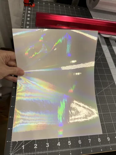 Miniatura 4 de Clear Holographic Oil Slick Cold Laminating Sheets Self Adhesive (12 x 12)