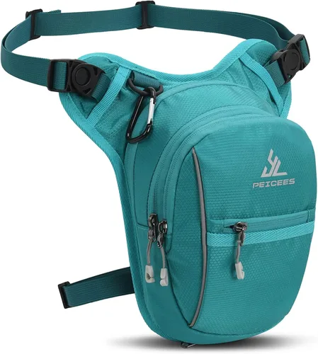 Miniatura 9 de Peicees Bolsa de Pierna con Espacio Expandible para Muslo, Bolsa de Cadera Impermeable para Montar en Motocicleta y Bicicleta al Aire Libre, Bolsa