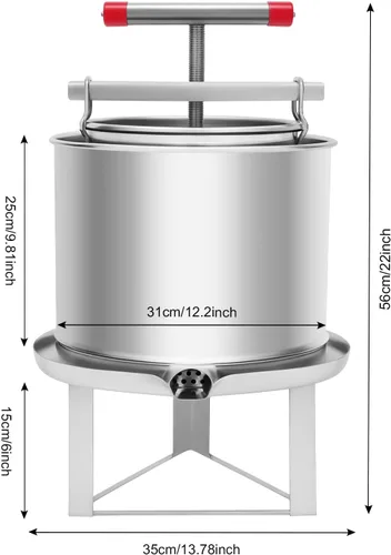 Miniatura 8 de Extractor de prensa de miel, prensa de miel de frutas grandes, extractor de cera de abejas, máquina de apicultura, máquina de prensa manual de miel