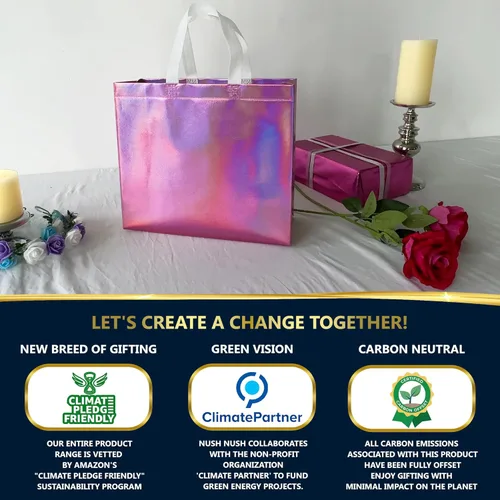 Miniatura 5 de Nush Nush - Bolsas de regalo reutilizables azul aguamarina a granel (azul aguamarina - Tamaño mediano - Juego de 30)
