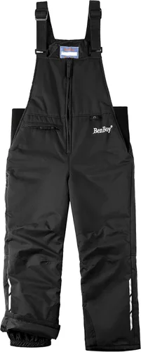 Miniatura 3 de BenBoy Pantalones con peto de esquí de nieve para niños, impermeables, resistentes al viento, antidesgarros, cálidos, aislados, para snowboard