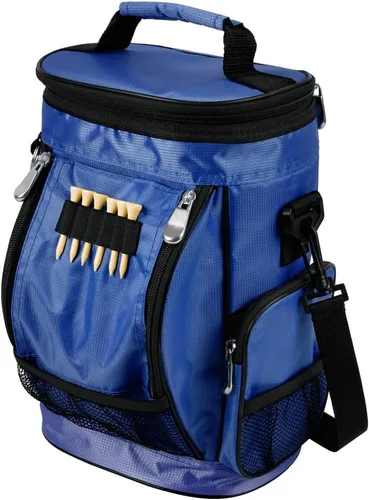Miniatura 7 de Intech Enfriador de bolsas de golf y organizador de accesorios, portátil con aislamiento de 10 latas de cara suave, cabe en un carrito de golf, Rojo