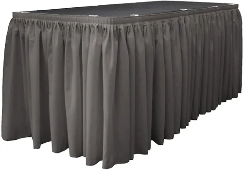 Miniatura 47 de LA Linen Falda de mesa de popelina de poliéster para mesas rectangulares, tela plisada para banquetes de boda, 14 pies por 29 pulgadas de largo