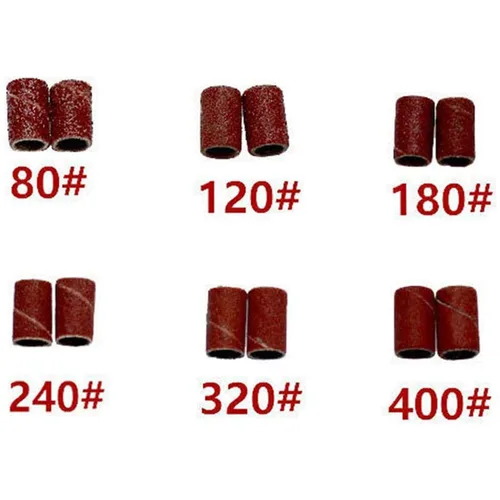Miniatura 6 de Juego de 100 piezas de lijadora de tambor de lijadora de tambor, bandas de arena de grano 120, kit de herramientas rotativas con 2 mandriles
