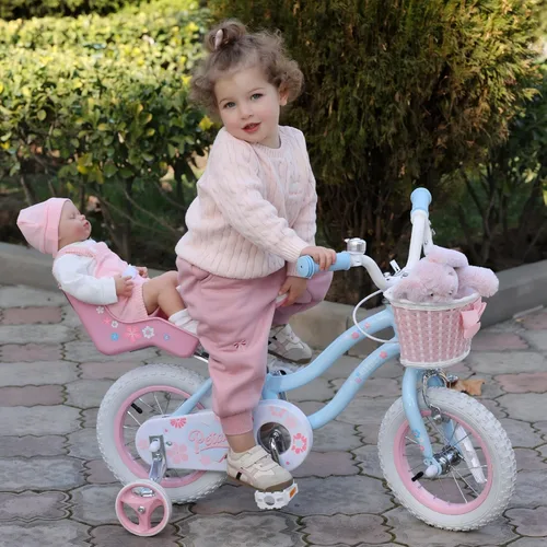 Miniatura 3 de Glerc Petal Girls Bike 12-18 Inch for Ages 2-9, Kids Bike with Training Wheels, Basket & Streamers, Princess Style Kids Bicycle, for Girls